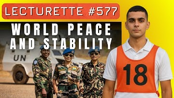 DAILY SSB LECTURETTE  WORLD PEACE AND STABILITY | SSB Interview 2025 #ssb #cds2025