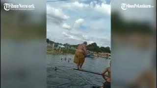 Pria Gemuk Ini Bisa Melakukan Salto di Papan Kolam Renang, Aksinya Viral di Medsos