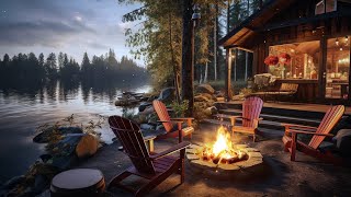 Peaceful Fire Pit Ambiance | Relaxing Fire Sounds with Forest Scene for Deep Sleep and Relaxation