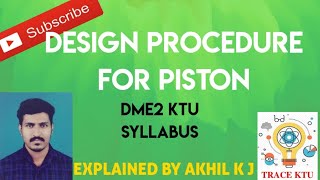 Design Procedure For Piston Mechanical Dme2- Module 6