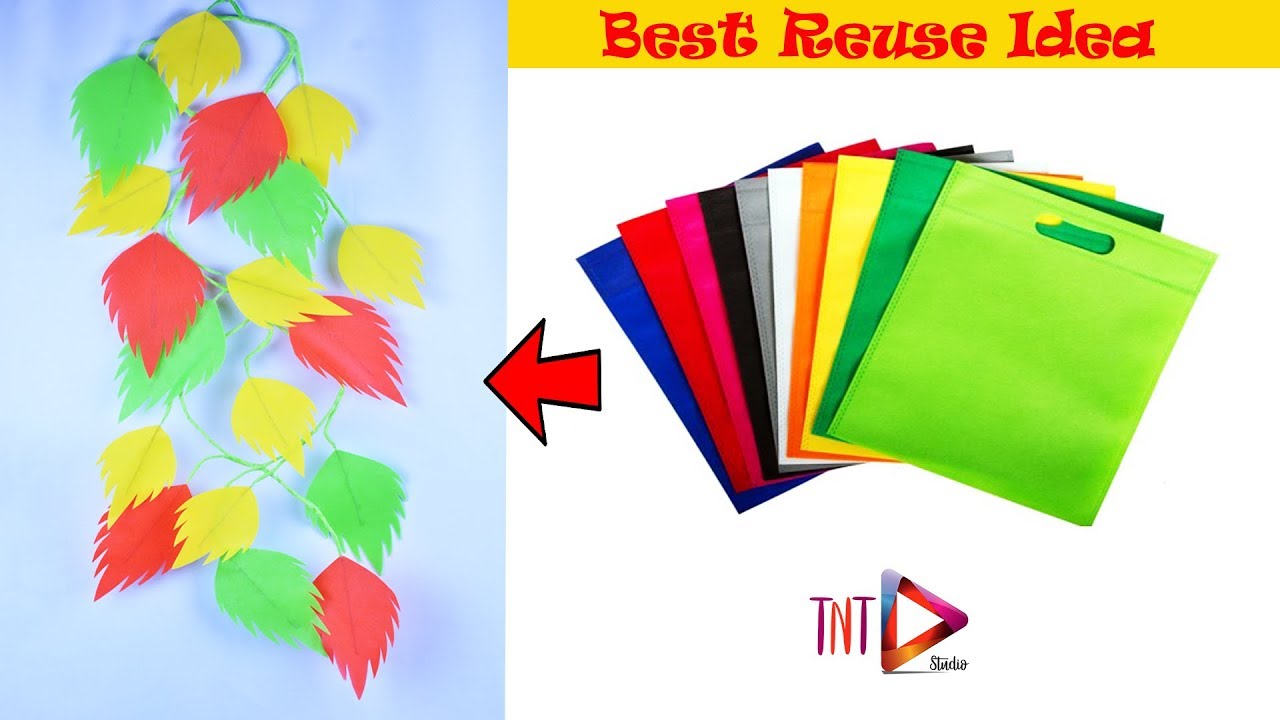 Reusable Shopping Bags Wall Decoration Crafts Very Easy | DIY Carry Bag Wall Hanging at Home