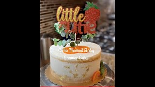 Cutie theme cake | naked cake | baby shower | gold leaf | mandarin oranges 🍊