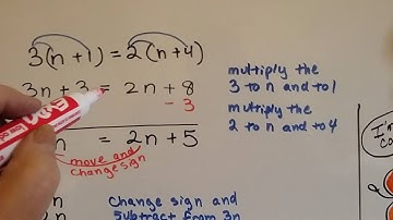 Intro Algebra Word Problems #14a - Write, solve equations with parentheses