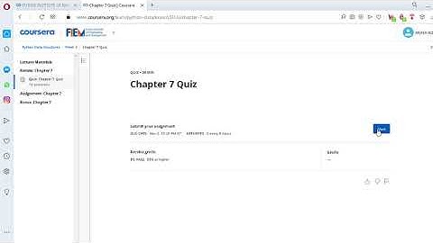 PYTHON DATA STRUCTURE (Chapter-7)- COURSERA