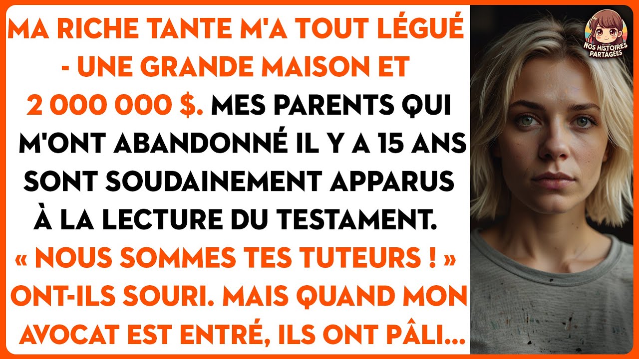 Ils m'abandonnent puis reviennent pour mon héritage. Leur sourire s'efface en voyant mon avocat.