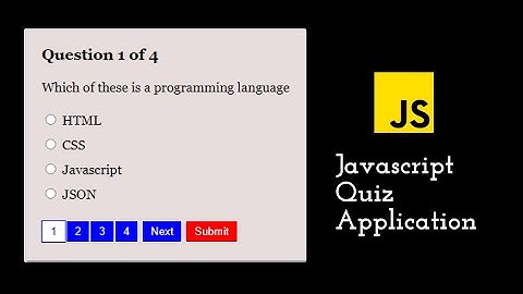 Quiz application using HTML, CSS and Javascript in 2022