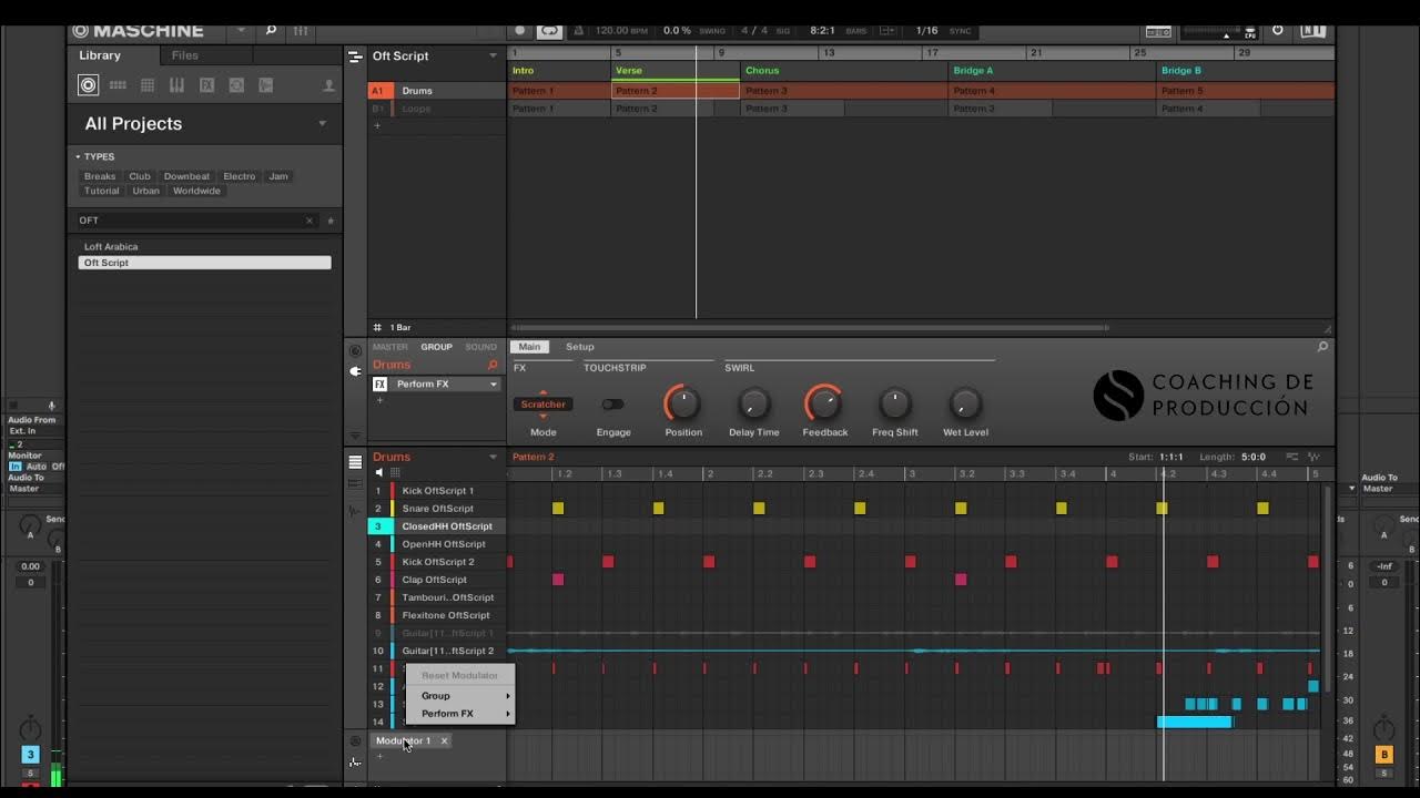 ¿Cómo generar un efecto un scratch maschine con native instruments