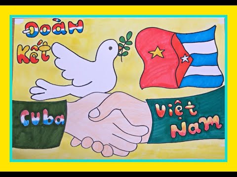 VẼ TRANH : VIỆT NAM CUBA - THẮM TÌNH ĐOÀN KẾT -P3 - YouTube