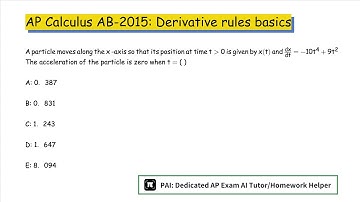 2015 AP Calculus AB: Derivative Rules: Constant, Sum, Difference, and Constant Multiple