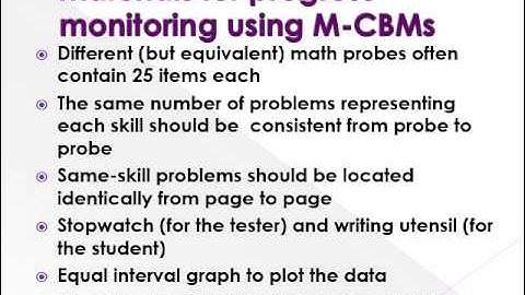 Math CBMs   progress monitoring