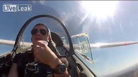 Barrel roll with a glass of water on a glider. Crazy Coder