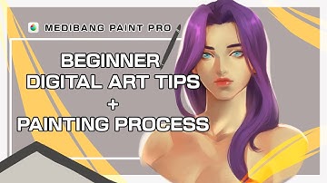 MediBang Beginner Digital Art Tips + Painting Process | Blending Tutorial