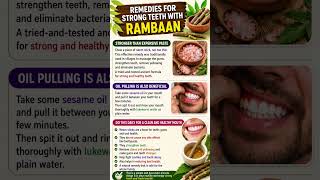 🦷🌿 Natural Ayurvedic Remedy for Strong Teeth 🌿🦷 #ayurveda #healthyliving #naturalhealth