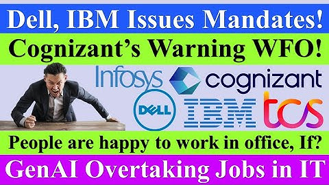 Cognizant, IBM, Dell, TCS Issuing Mandates | WFO Compulsory, GenAI will take jobs? #tcs #jobs #wipro