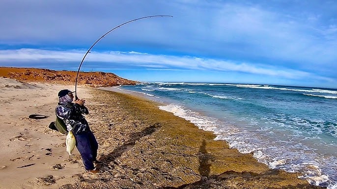 Light tackle fishing from shore at the Ningaloo western accesses
