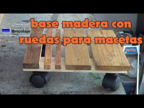 pedir brumoso Agotamiento Cómo hacer una base de madera con ruedas para macetas - YouTube