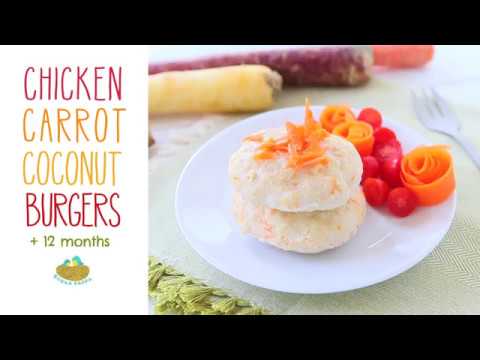 Chicken Carrot Coconut Burgers +12 months recipe | BuonaPappa