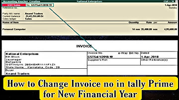 How to change invoice no in tally prime for new financial year | how to change invoice series tally