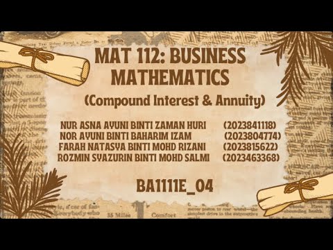 MAT 112 - Compound Interest & Annuity | BA111 Assignment - YouTube