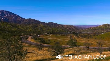Tehachapi Train Loop - Tehachapi, California 4K Video