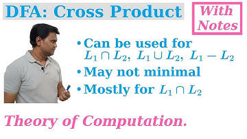 DFA examples Part 10, Cross product of DFA for intersection, union, set difference.