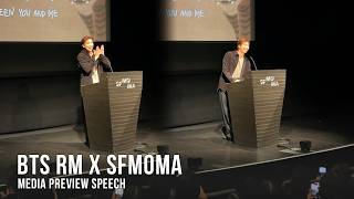 BTS RM x SFMOMA 미디어 프리뷰 스피치