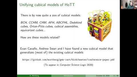 Anders Mörtberg, Unifying cubical models of homotopy type theory