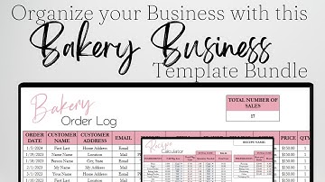 Bakery Business Template Bundle, Cupcake Business Plan, Google Sheets Excel Spreadsheet Order Form