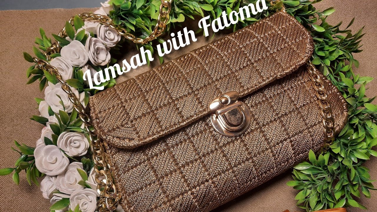 طريقة عمل شنطة بالكنفاه بلاستيك روعة جدا تنفع لجميع المناسبات بغرزة سهلة اوي 🌸 #شنطة-مناسبات