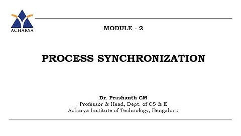 Monitors & Deadlocks Dr  Prashanth CM