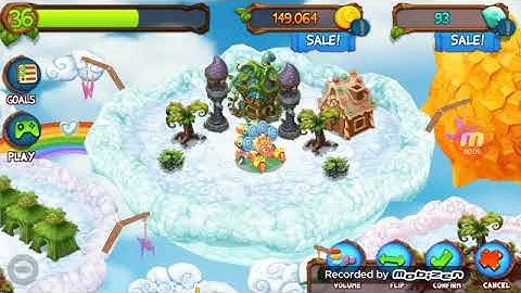 Drummidary in Cloud island (my singing monsters Dawn of fire)