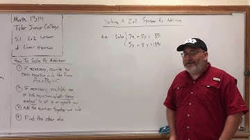 5.1.7 2x2 Systems of Linear Equations - Solving a 2x2 System By Addition (Part 2)