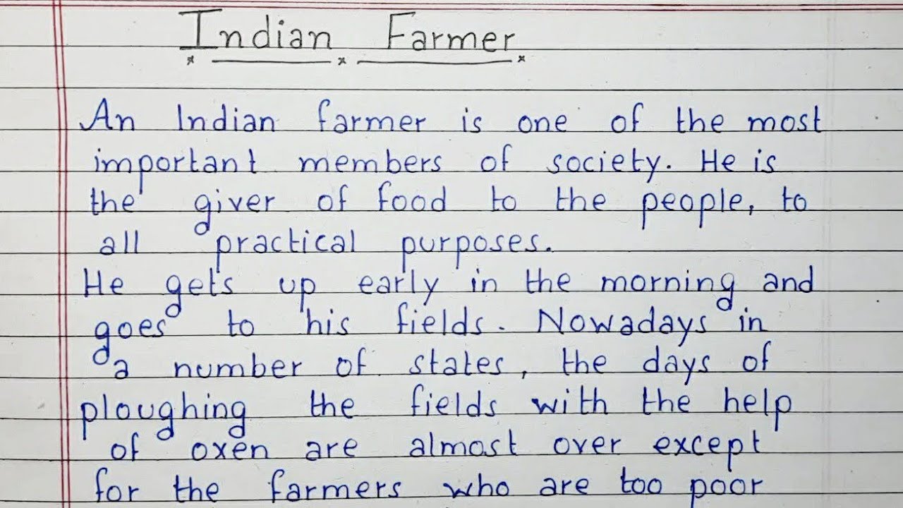 indian farmer essay class 10th