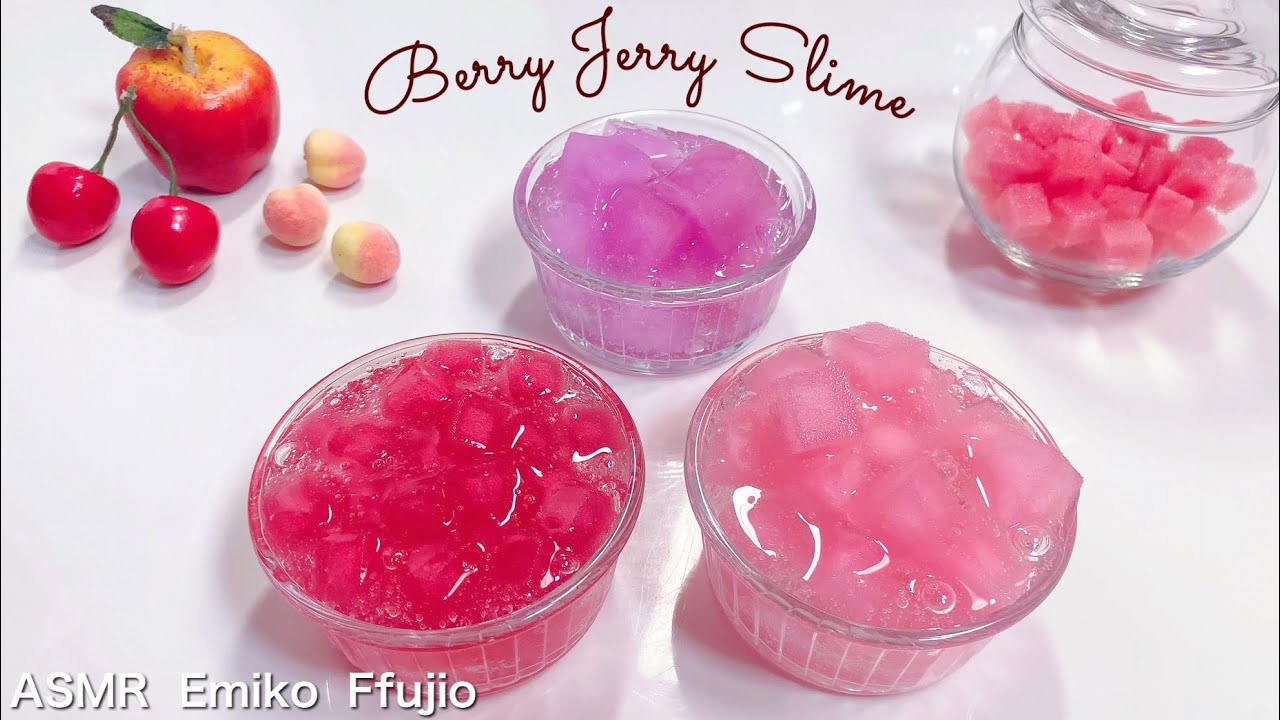【ASMR】🍒ベリージェリースライム🍇【音フェチ】베리 믹스 슬라임 Berry Jerry Slime No talking ASMR
