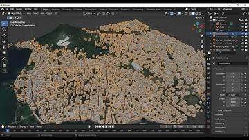 Create your City map with 3D building and road featured on blender using  Blender GIS| 3D terrain