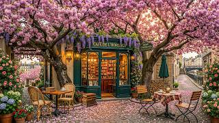 Calm April Spring Morning at Outdoor Coffee Shop Ambience 🌿 Warm Jazz Music for Boost Your Focus