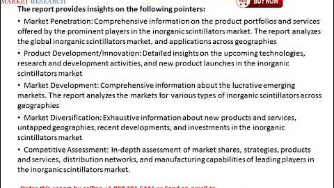 Forecast and Analysis Inorganic Scintillators for 2018