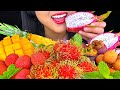 *ASMR EATING* COLORFUL FRUIT PLATTER TROPICAL EXOTIC FRUITS 먹방 Eating Sounds MUKBANG [NO TALKING]