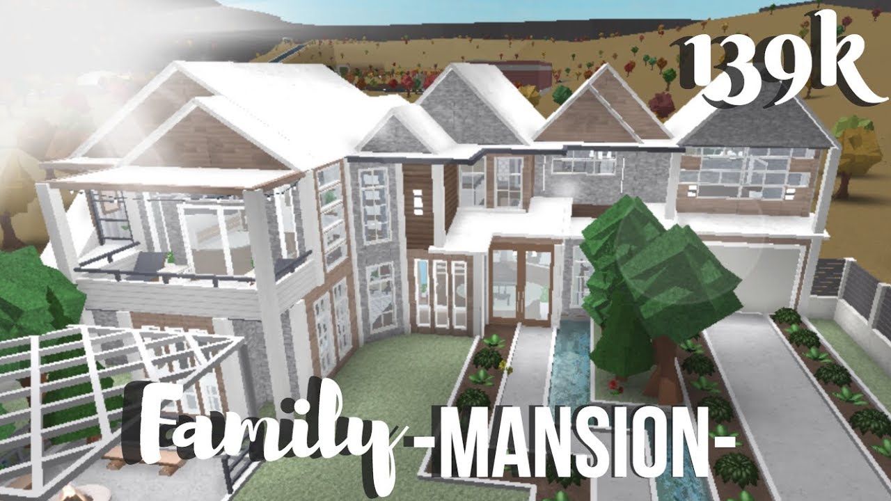 Roblox Bloxburg Family Mansion Youtube Family House Plans Mansions House Blueprints