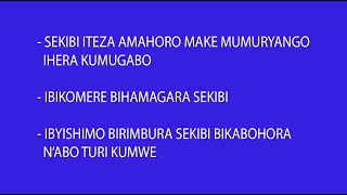 AMAYERI YA SEKIBI IKORESHA MUMIRYANGO NGO ITEZEMO IBIKOMERE