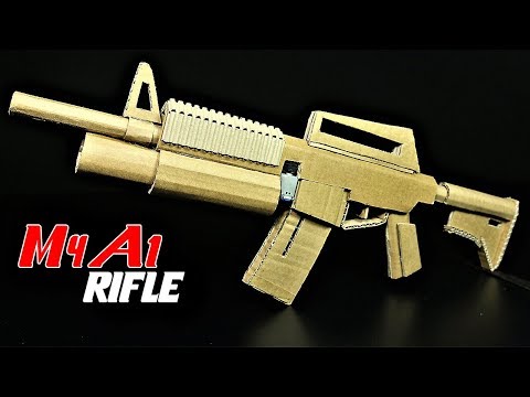 How To Make A Fully Automatic Cardboard M4A1 Rifle That SH00TS