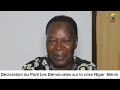 Revelation webtv declaration du parti les dmocrates sur la crise entre le niger et le bnin