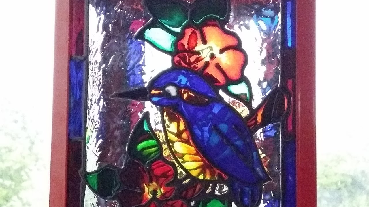 Glass Painted Lantern  (Faux Stained Glass ).