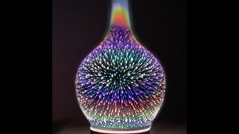 Essential Oil and Aromatherapy Diffuser | 3D Fireworks Display with 7 Colors LED Lights Glass Cover