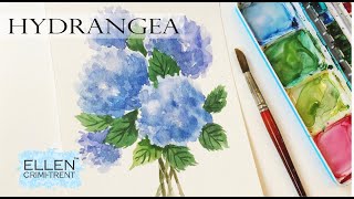 Easy Watercolor Hydrangea / Step by Step Tutorial / Floral Friday/ Easy for Beginners