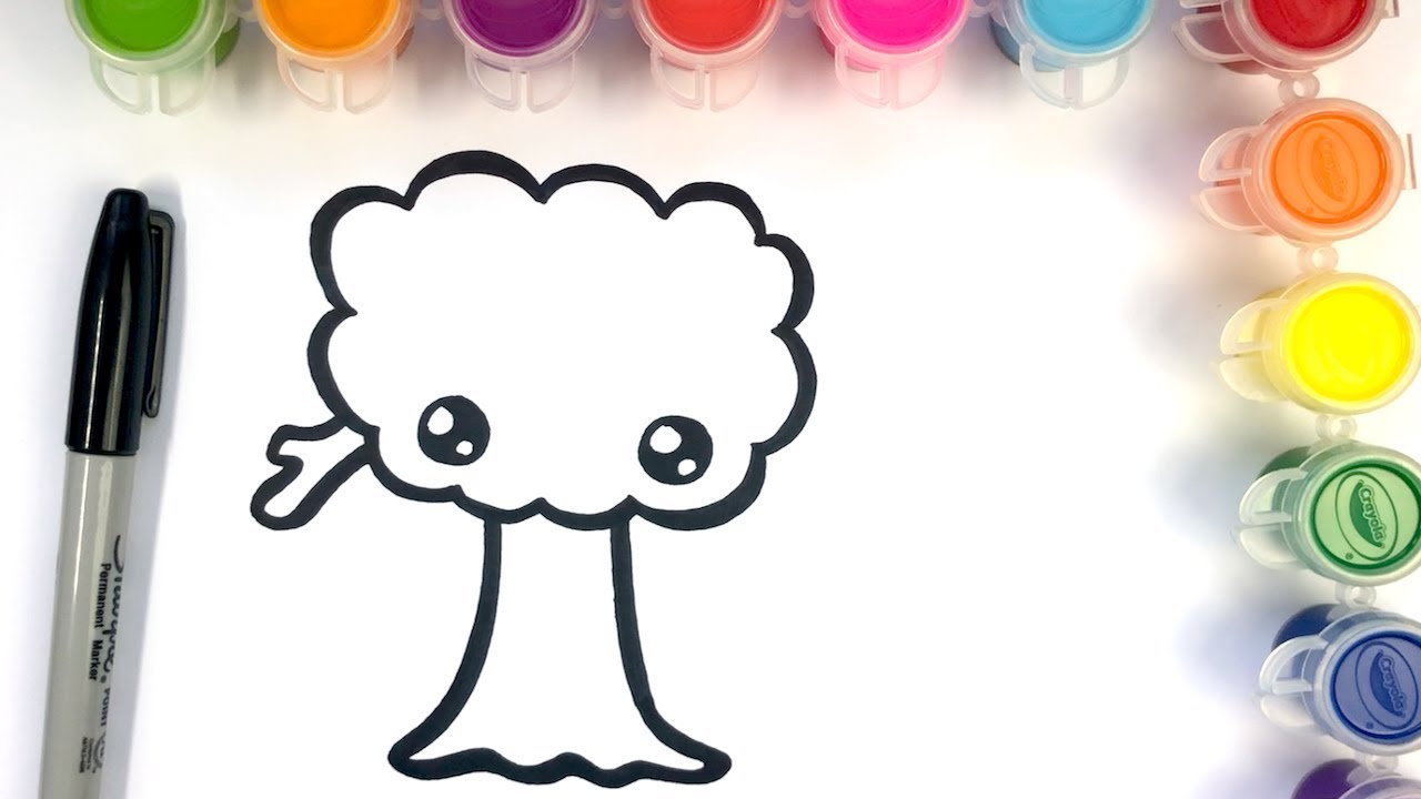 COMMENT DESSINER UN ARBRE KAWAII