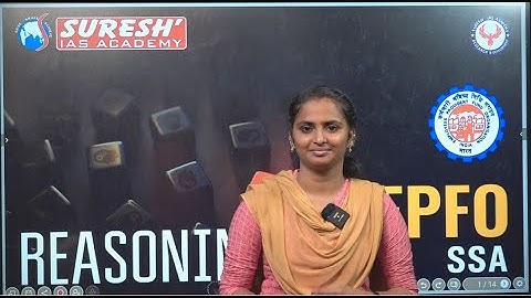 EPFO SSA - REASONING | SURESH IAS ACADEMY