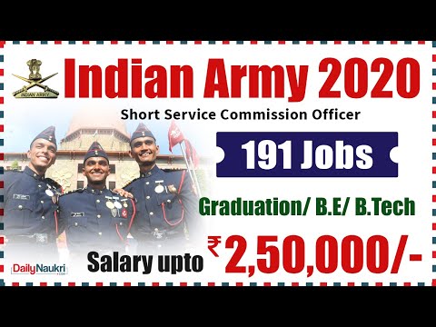 Indian Army Recruitment 2020 | 191 SSC Officer Job Vacancy | Online Form | Indian Army Bharti
