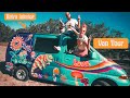 CRAZY HIPPIE VAN TOUR DIY CONVERSION| with crazy couple and epic retro interior