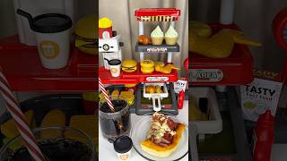 《🍔 ASMR 🍕》 Real Pizza in a Toy Burger Shop?! Who Ordered This? #asmr #satisfying